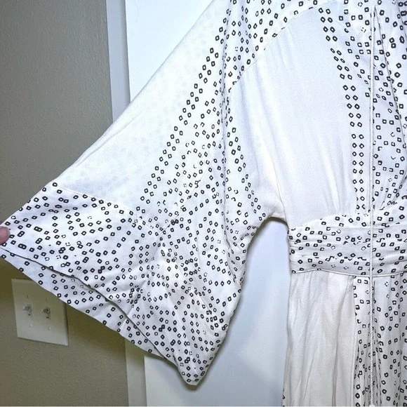 Free People White Boho Lace Up Maxi Modern Kimono Dress Size 0 - Picture 4 of 7